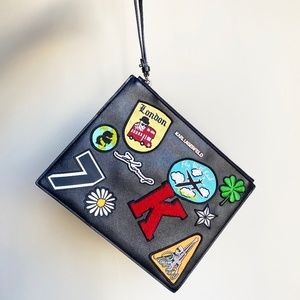 HOST PICK🎄Karl Lagerfeld Clutch Bag w/ Embroidery Patches